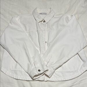 Zara White Denim Jacket